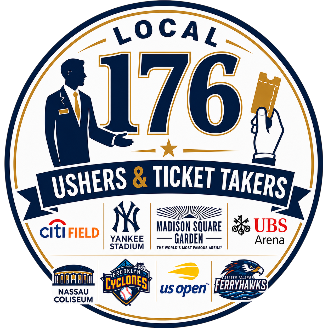 Local 176 Ushers and Ticket Takers Badge